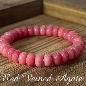 💎4/$20💎Red Veined Agate Bracelet